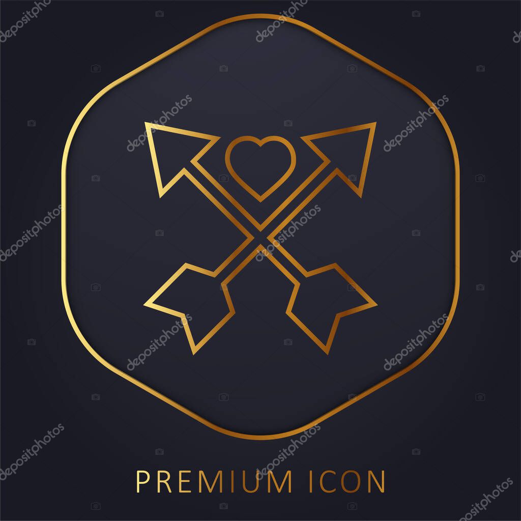 Arrows golden line premium logo or icon