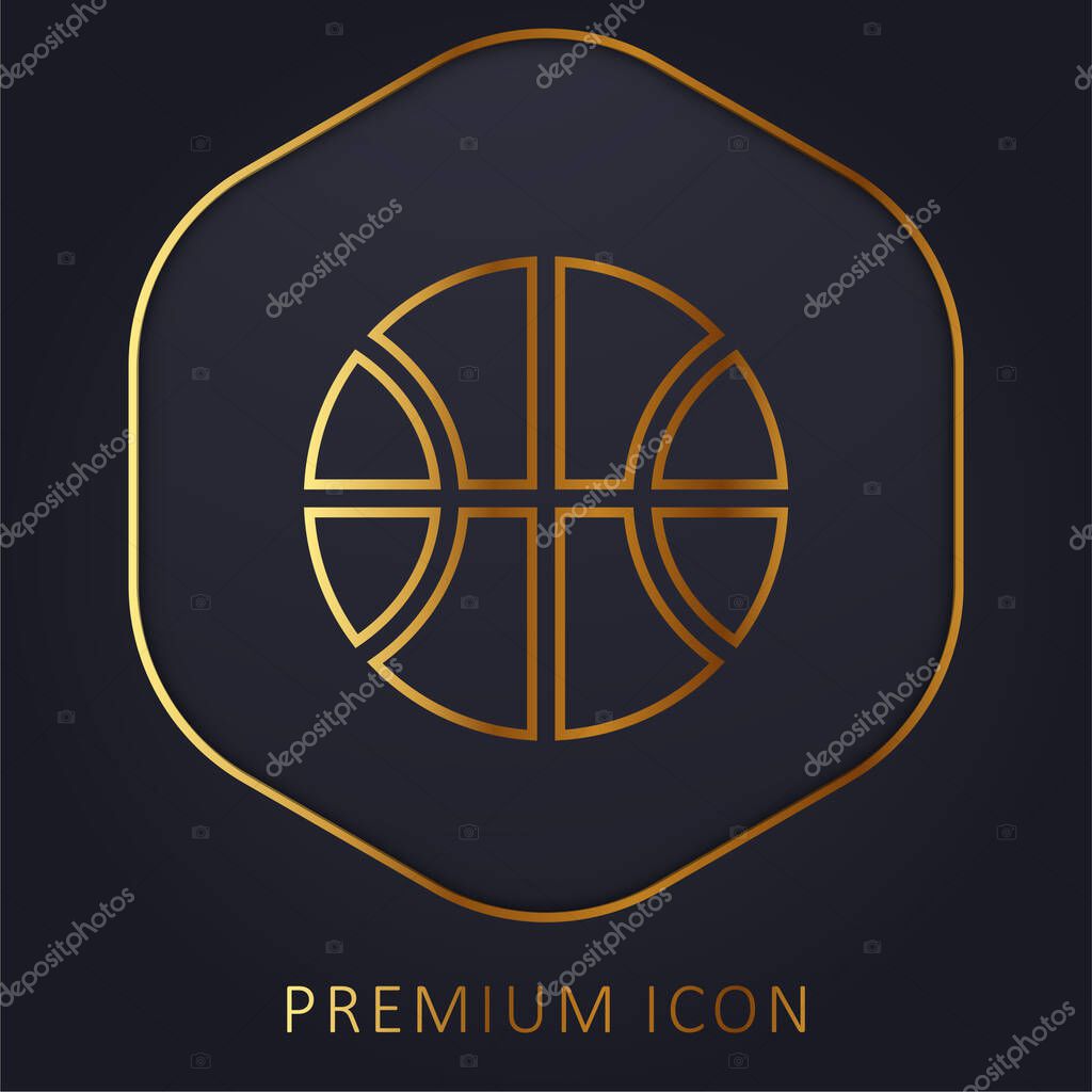 Basketball golden line premium logo or icon