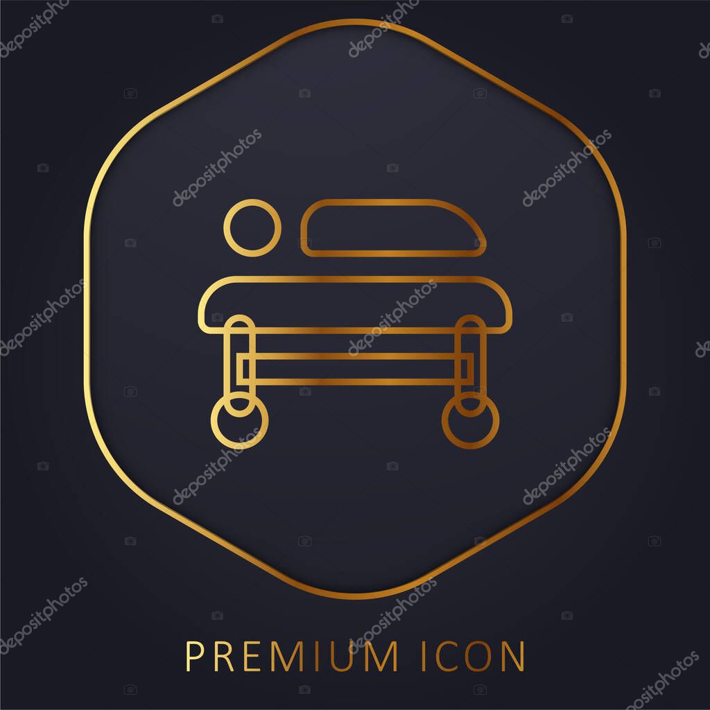 Bed golden line premium logo or icon