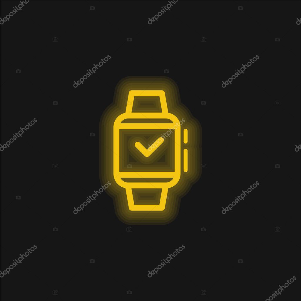 Apple Watch yellow glowing neon icon