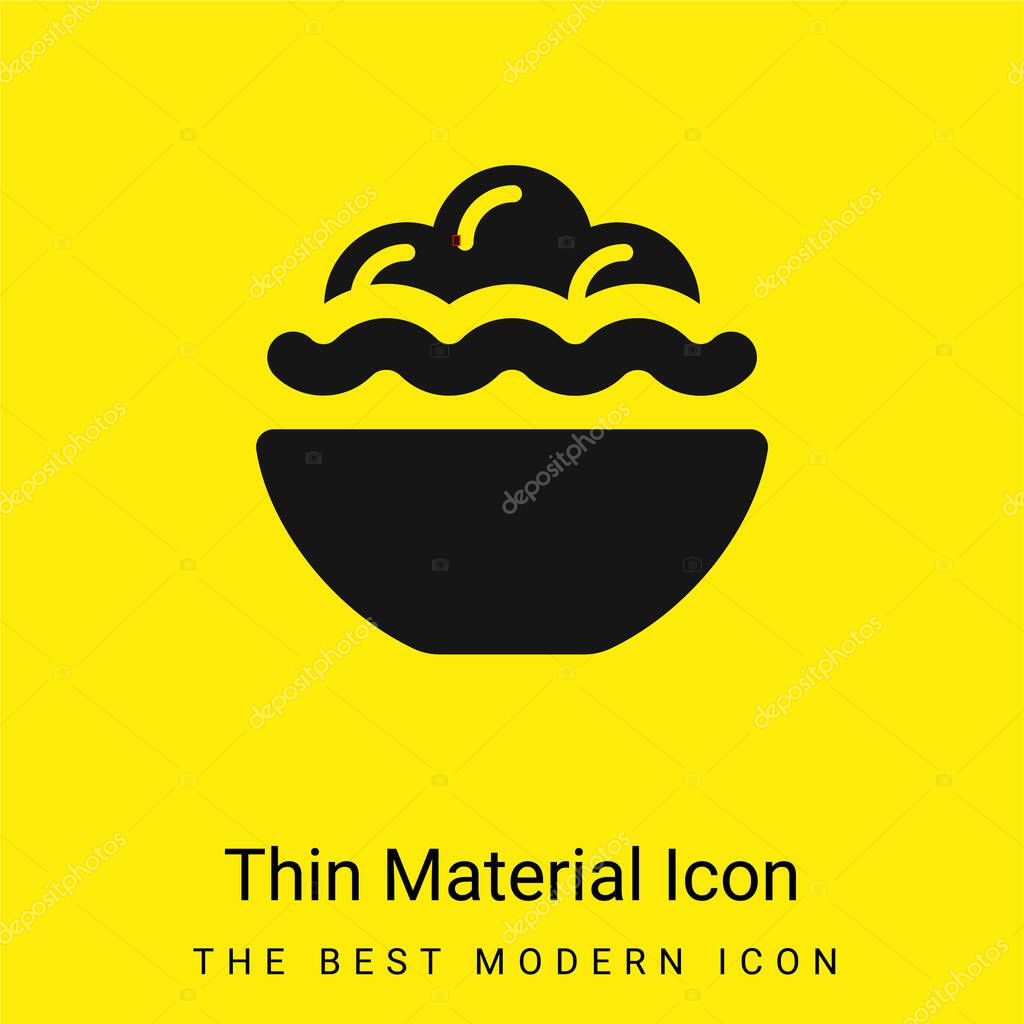 Bowl Full Of Food minimal bright yellow material icon