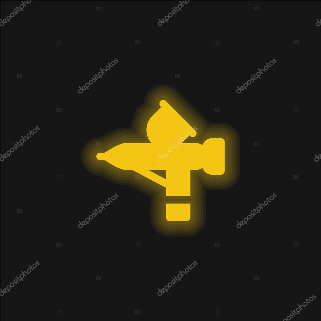 Airbrush yellow glowing neon icon