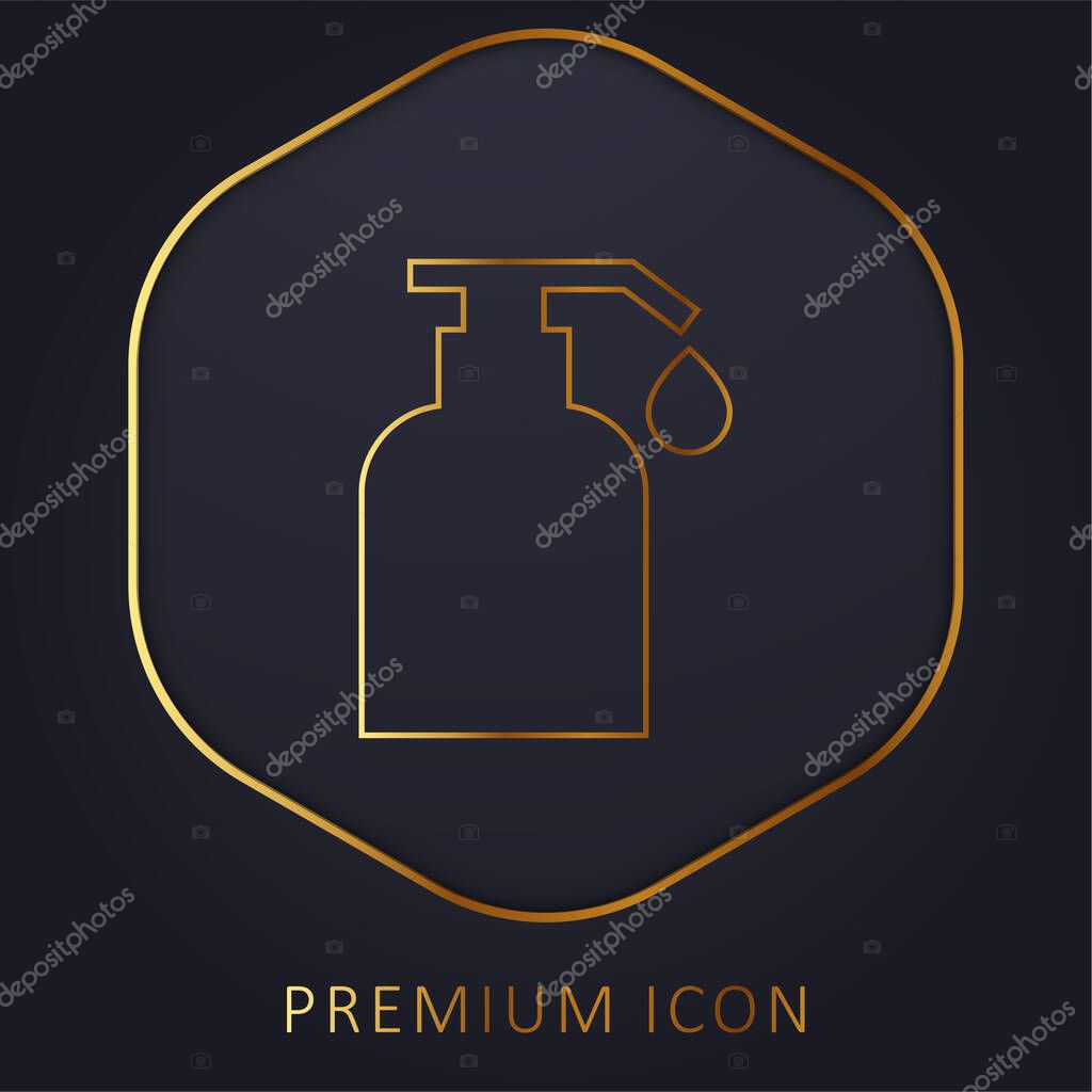 Body Oil golden line premium logo or icon