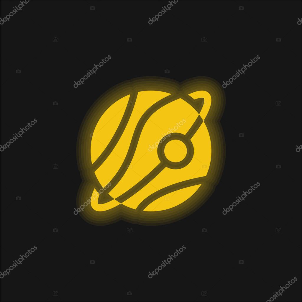 Astronomy yellow glowing neon icon