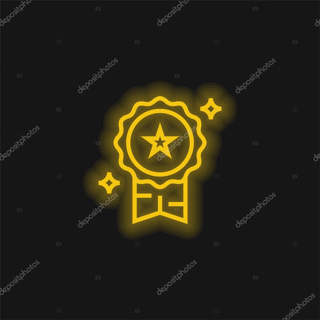 Best yellow glowing neon icon