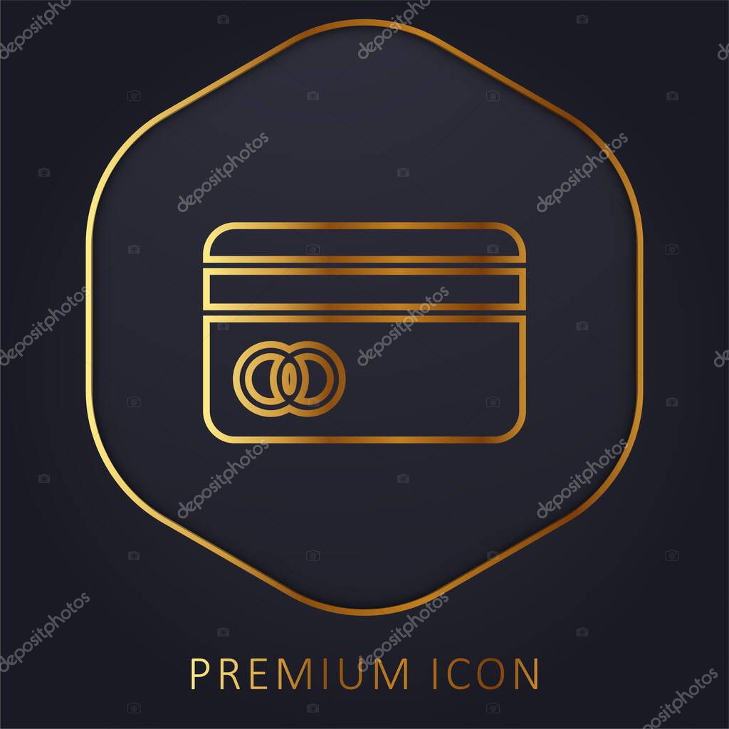 Atm Card golden line premium logo or icon