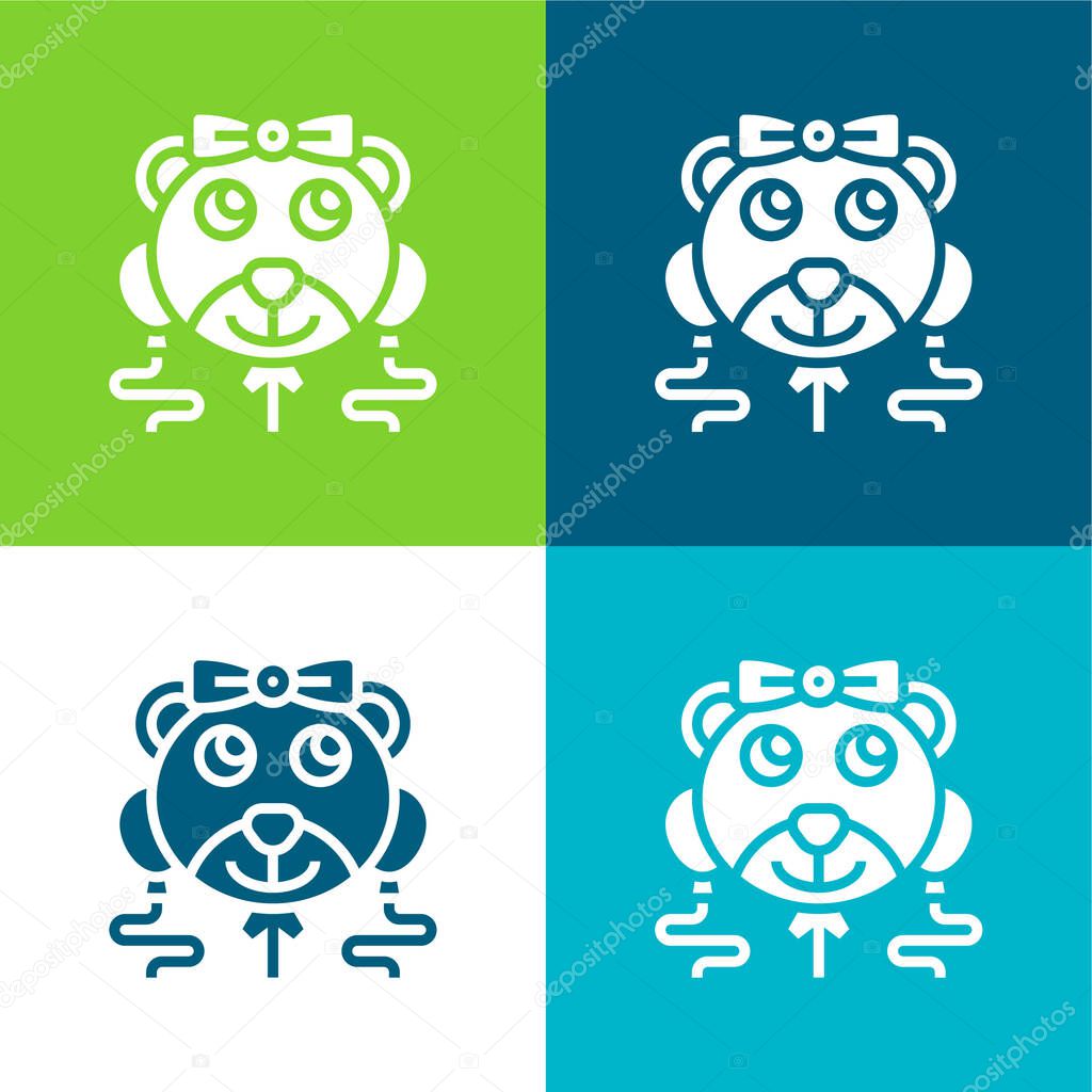 Balloons Flat four color minimal icon set