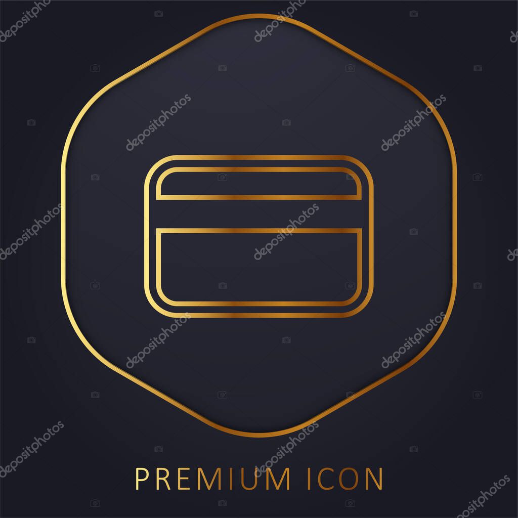 Big Credit Card golden line premium logo or icon