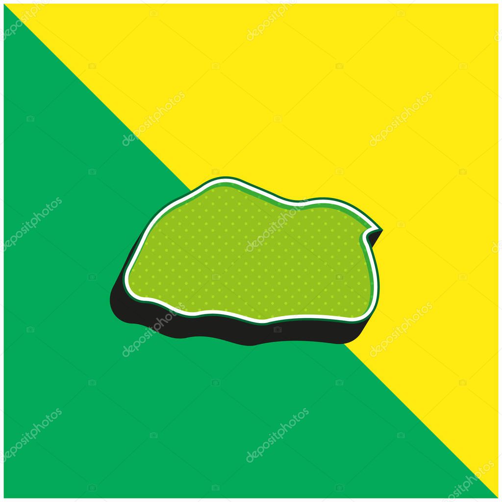 Bhutan Green and yellow modern 3d vector icon logo