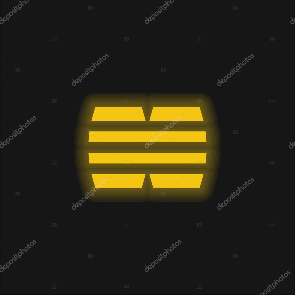 Barrels yellow glowing neon icon