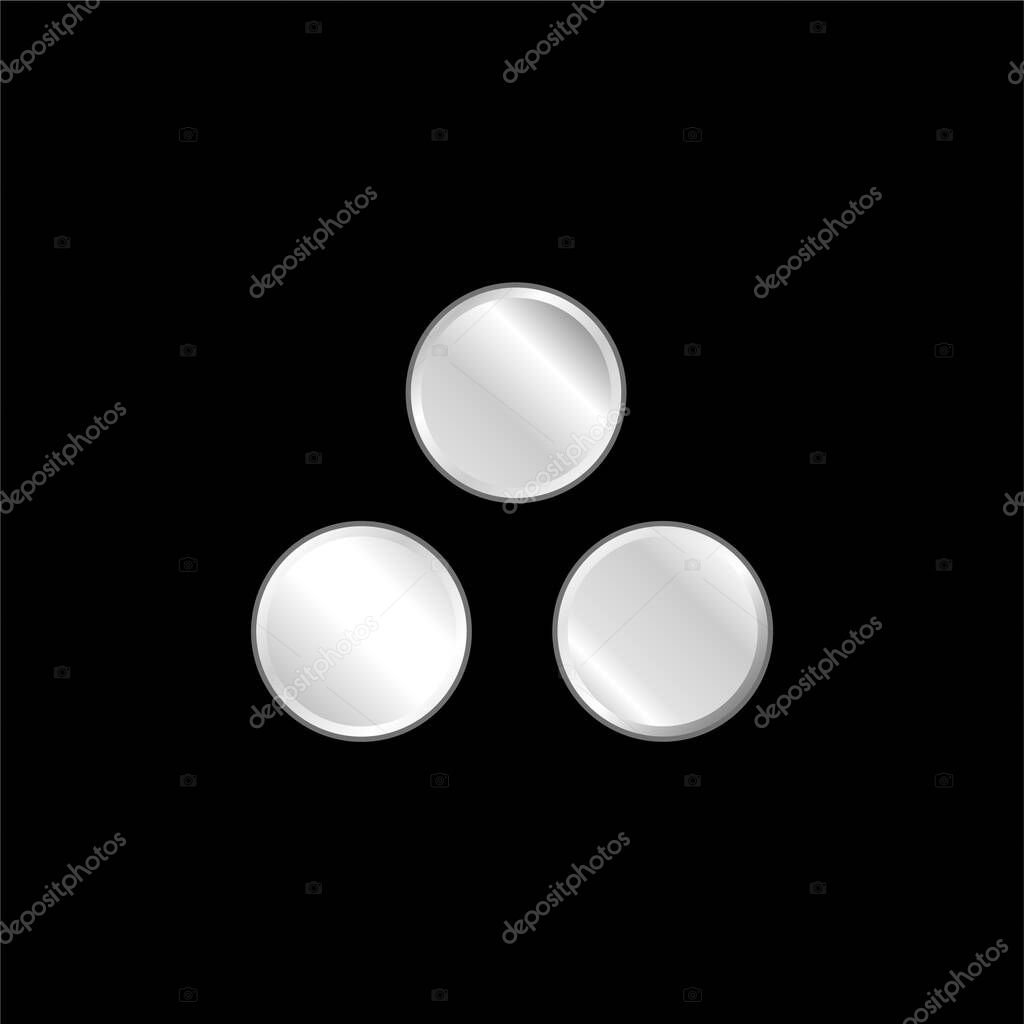 Ammunition silver plated metallic icon