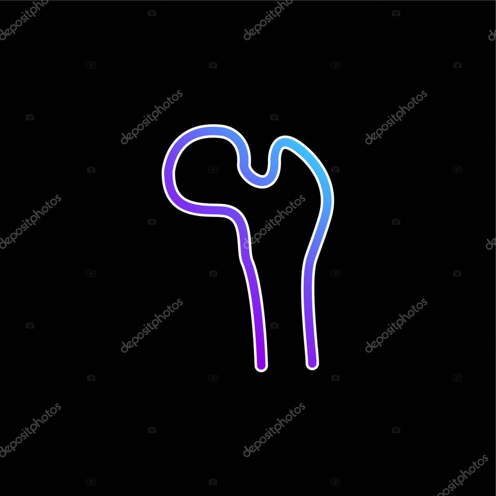 Bone Structure Tip blue gradient vector icon
