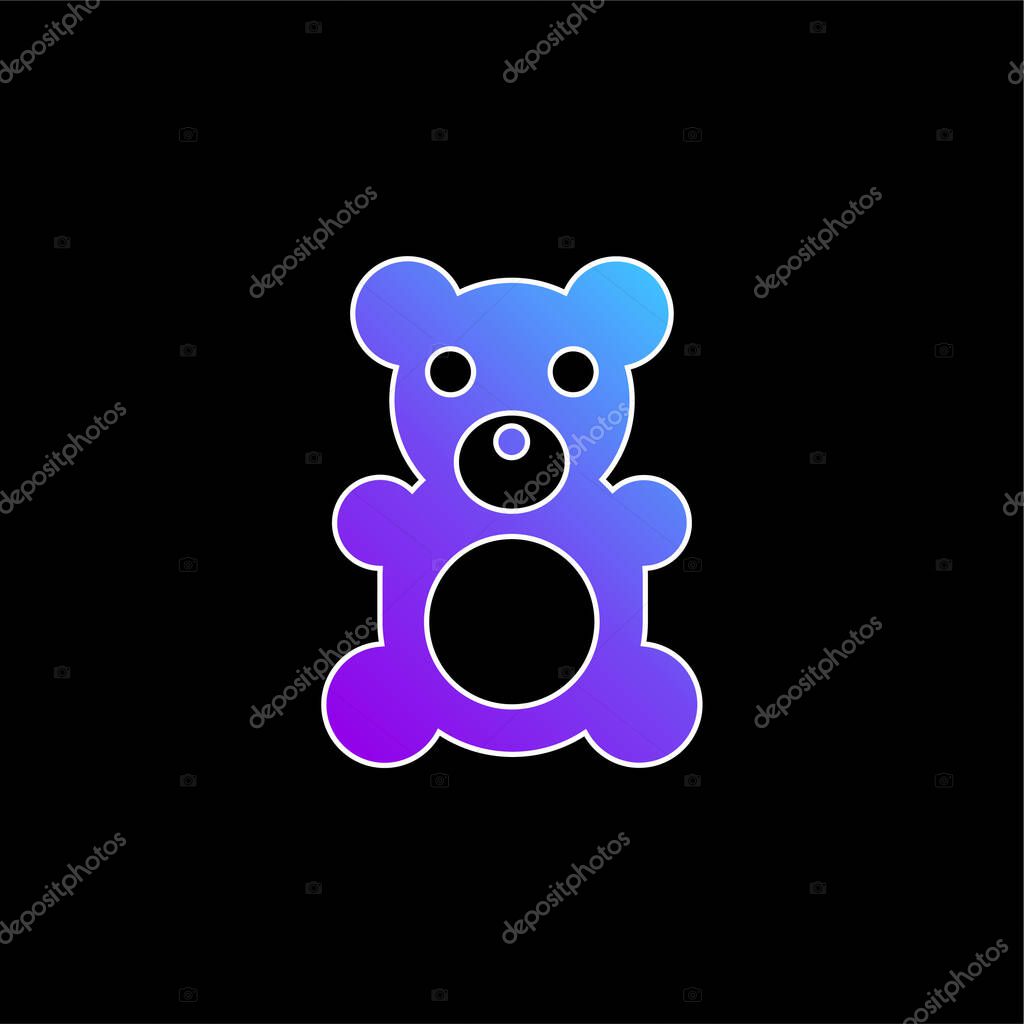 Bear blue gradient vector icon
