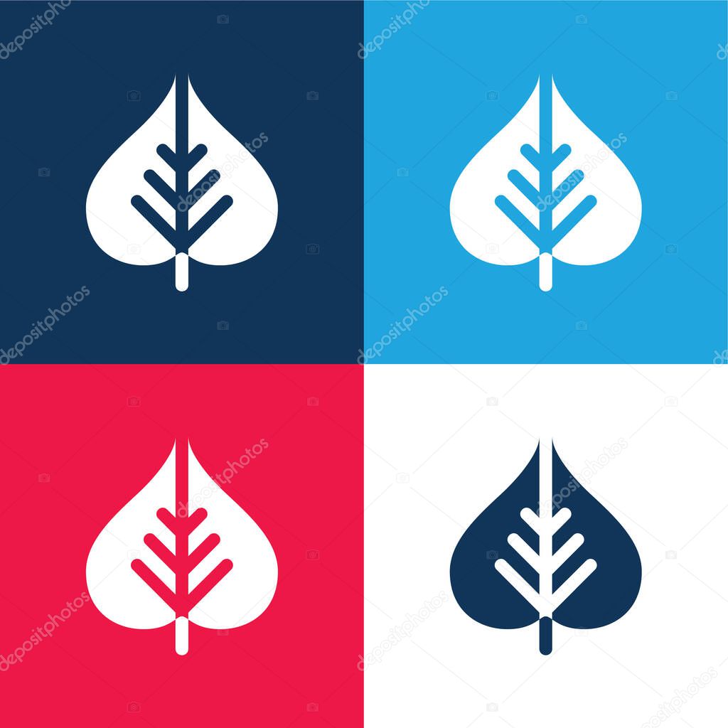 Bodhi Leaf blue and red four color minimal icon set