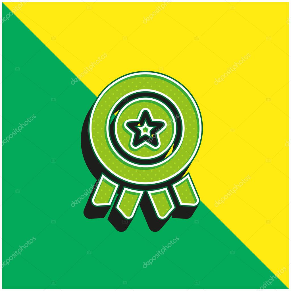 American Green and yellow modern 3d vector icon logo