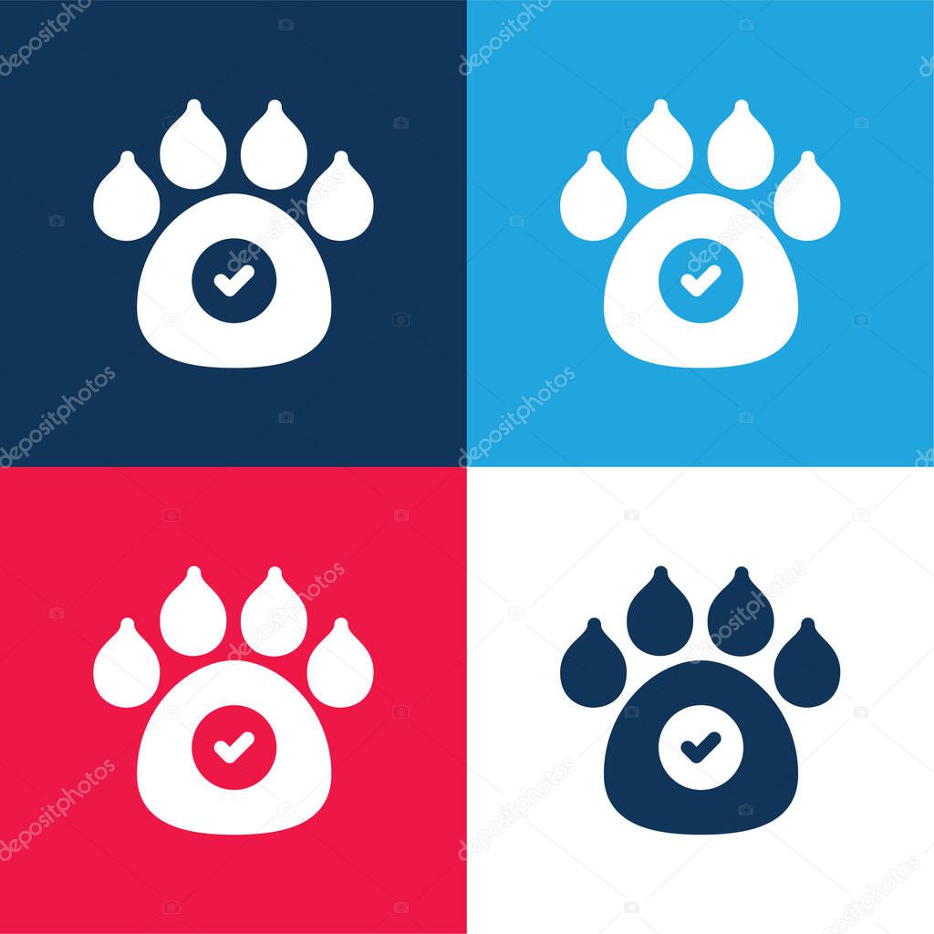 Animals Allowed blue and red four color minimal icon set