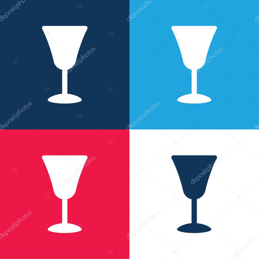 Big Goblet blue and red four color minimal icon set