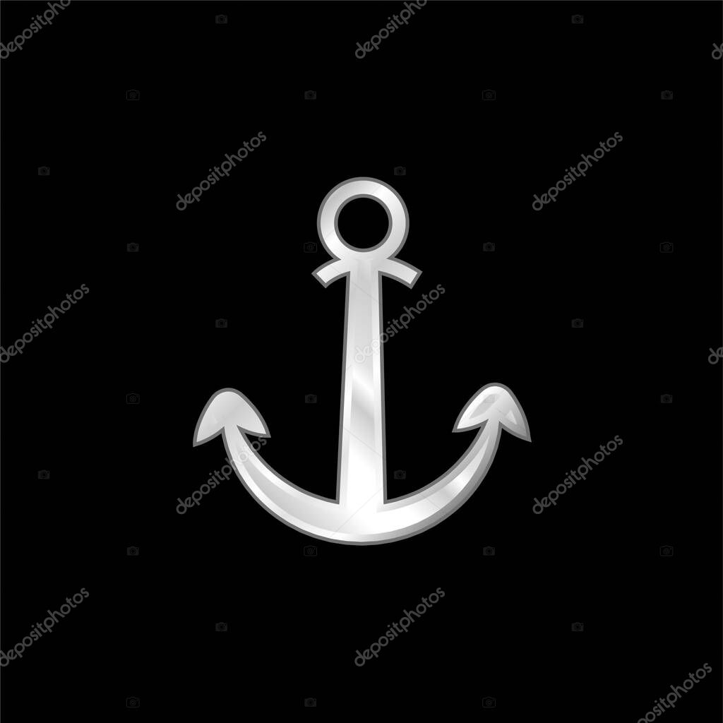 Anchor Symbol For Interface silver plated metallic icon