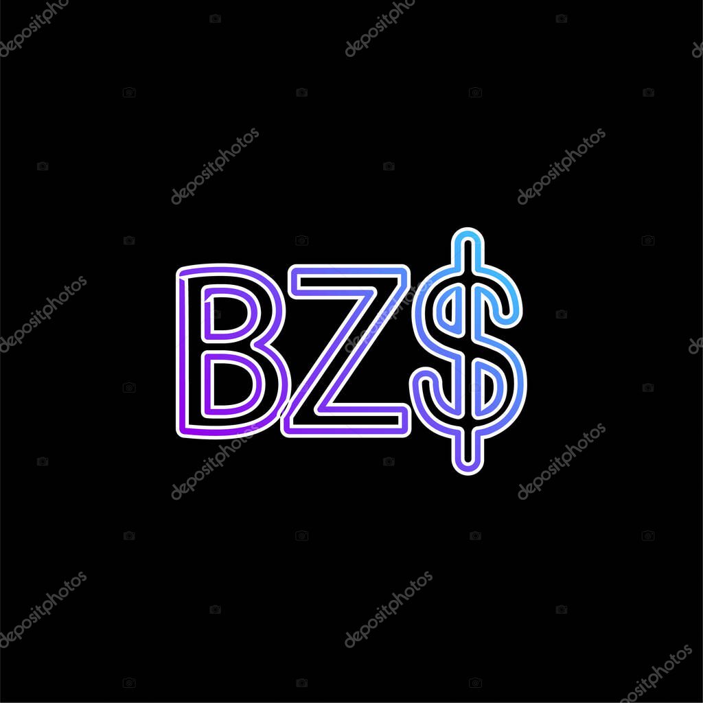 Belize Dollar Symbol blue gradient vector icon