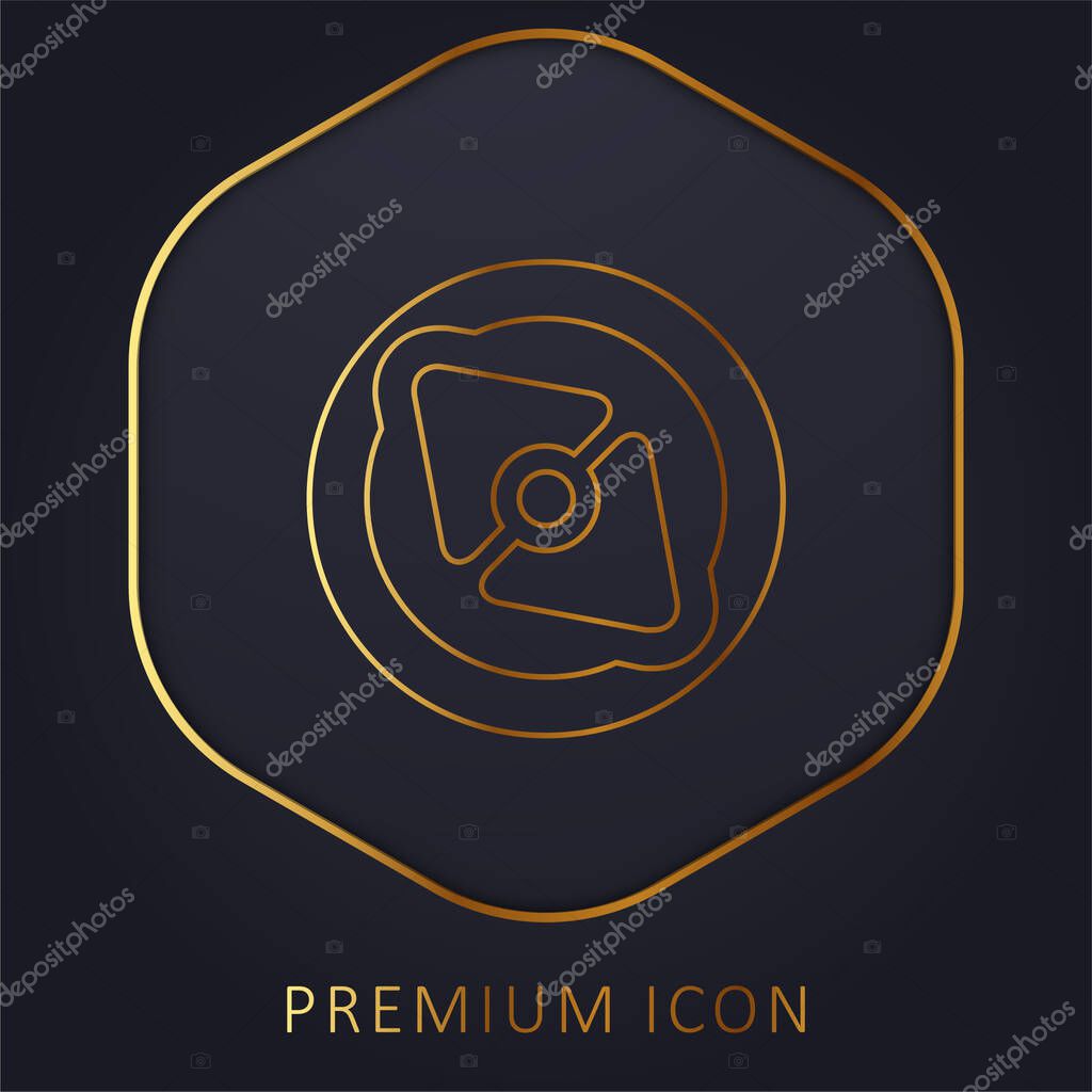 Big Point Compass golden line premium logo or icon