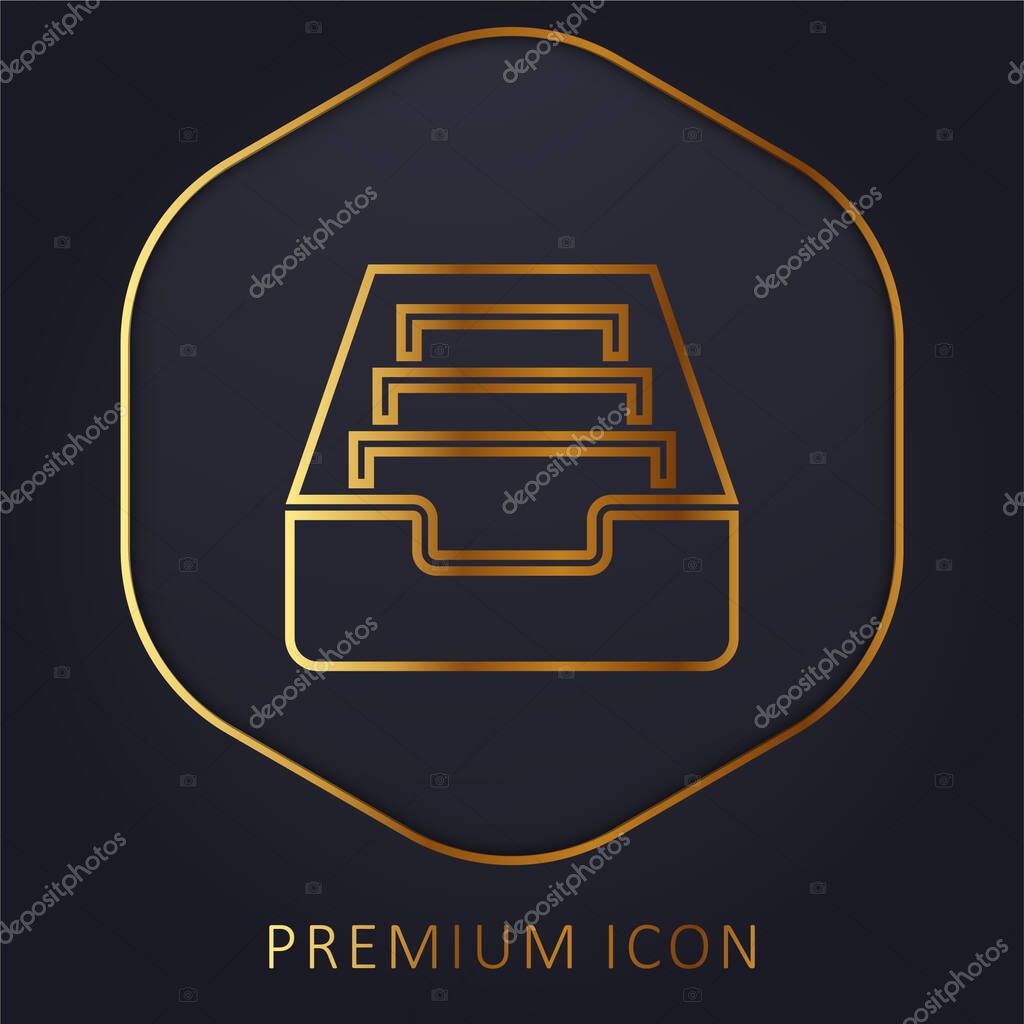 Archive golden line premium logo or icon