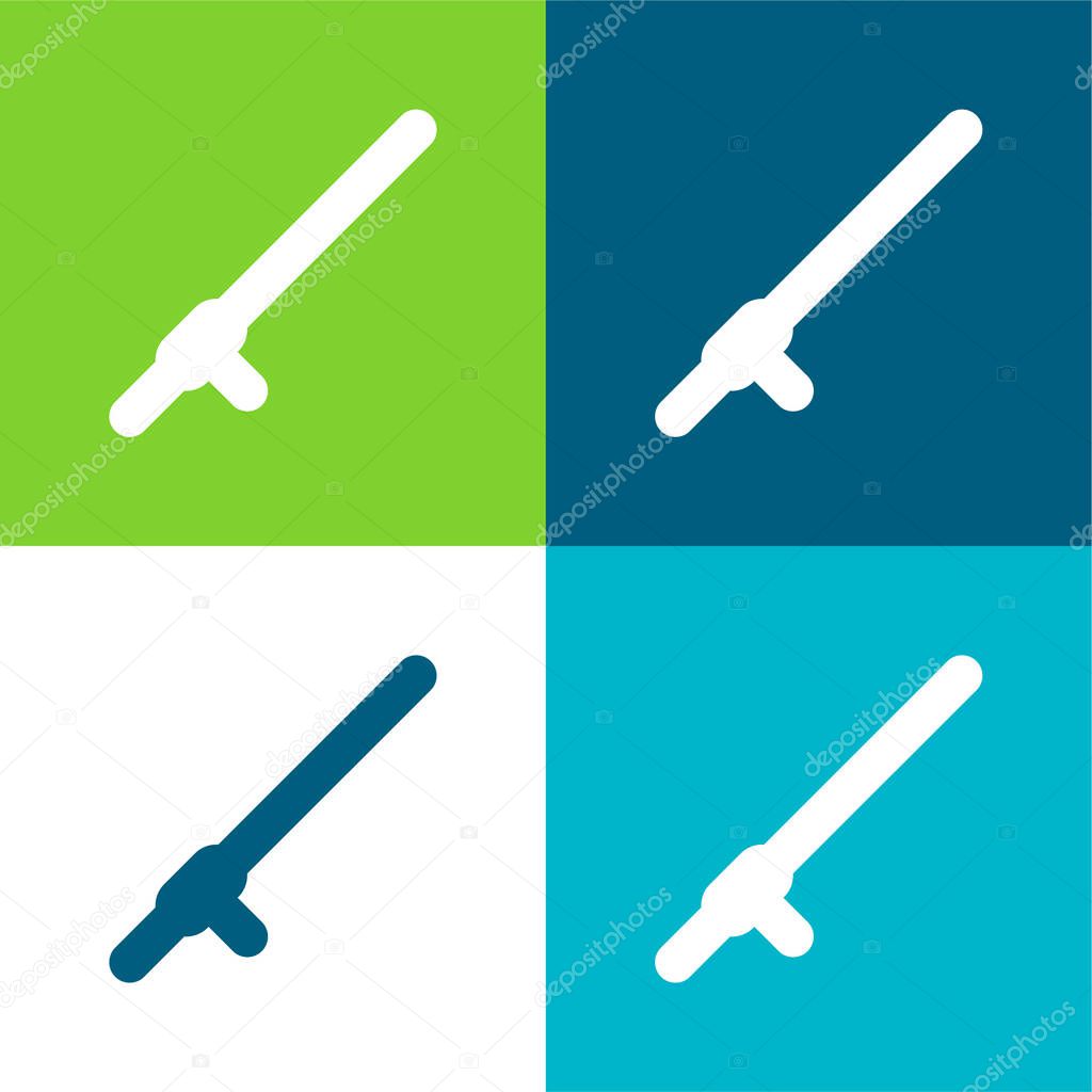 Baton Flat four color minimal icon set