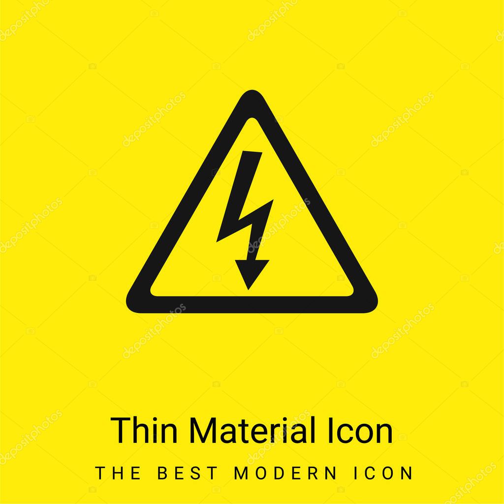 Arrow Bolt Signal Of Electrical Shock Risk In Triangular Shape minimal bright yellow material icon