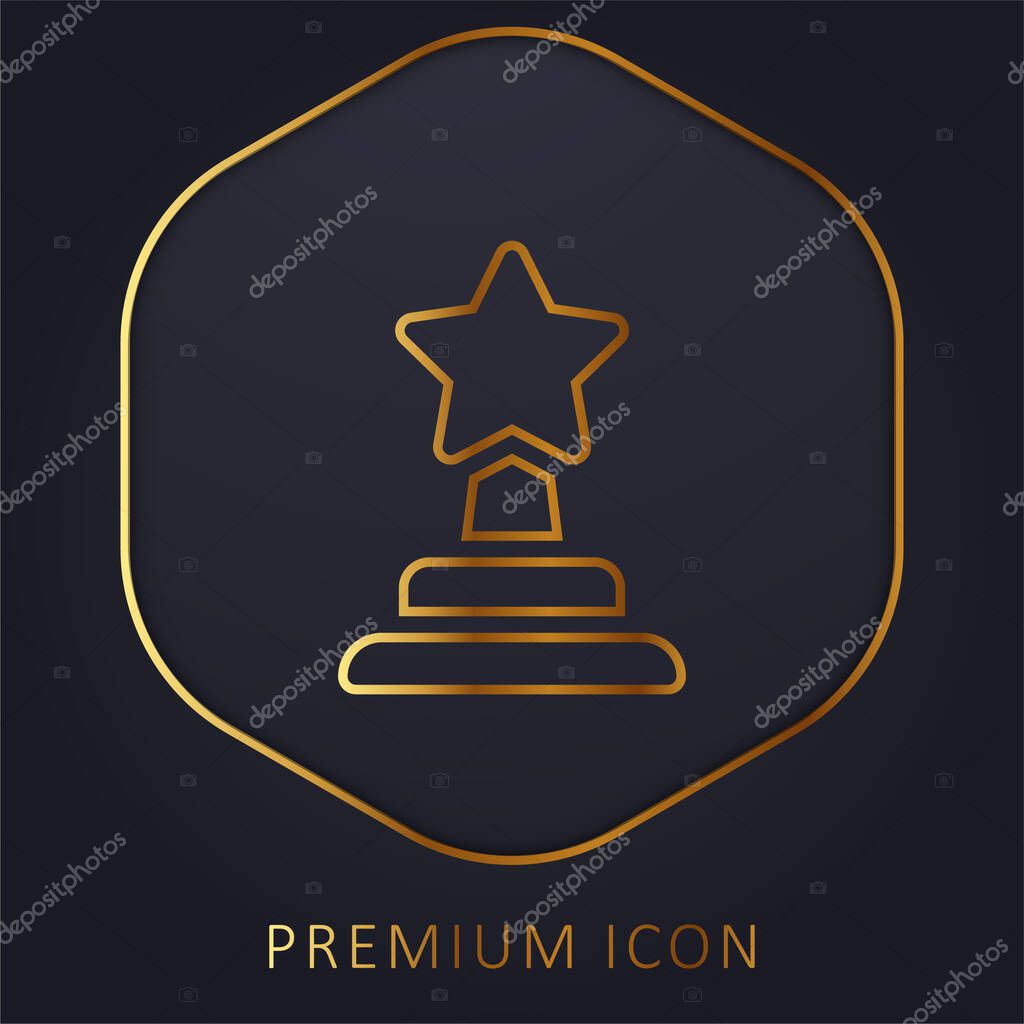 Award golden line premium logo or icon