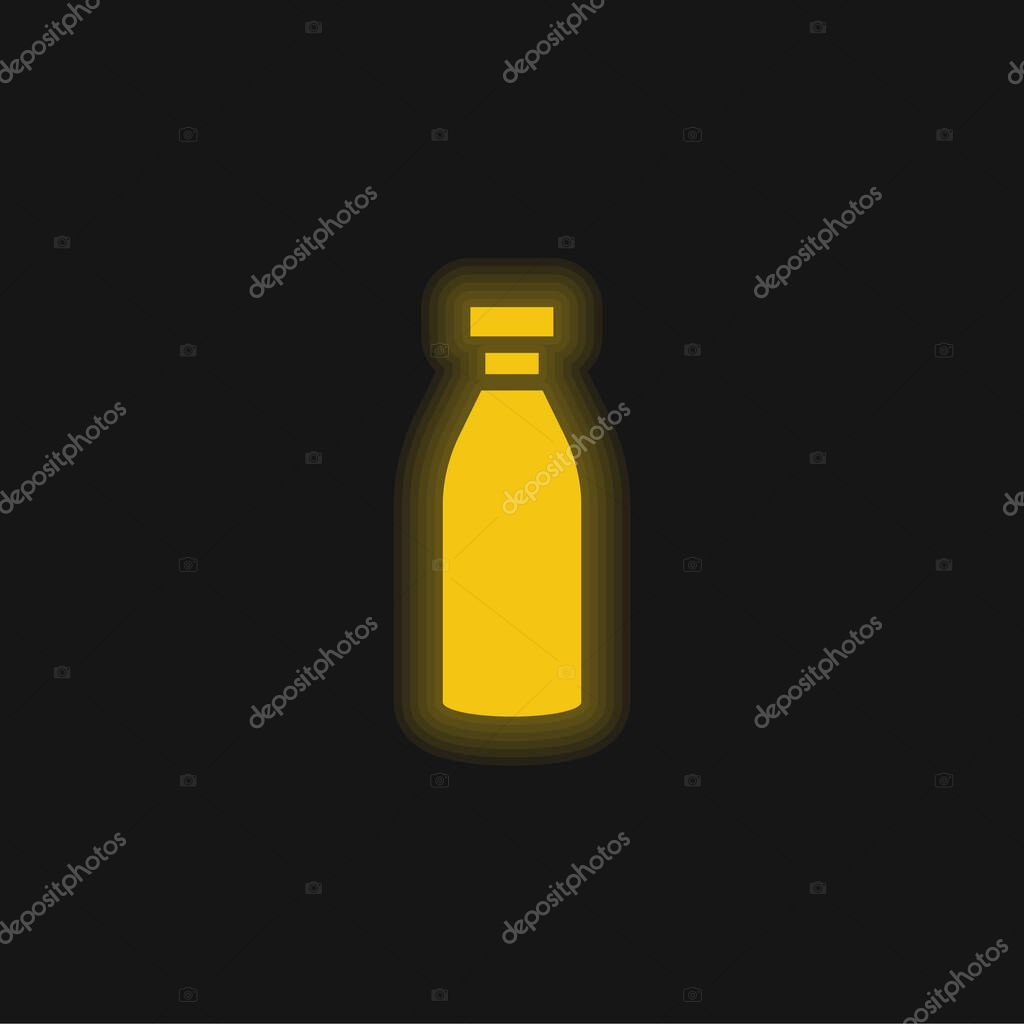 Bottle yellow glowing neon icon