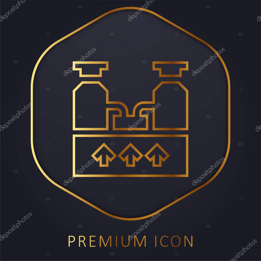 Boiler golden line premium logo or icon