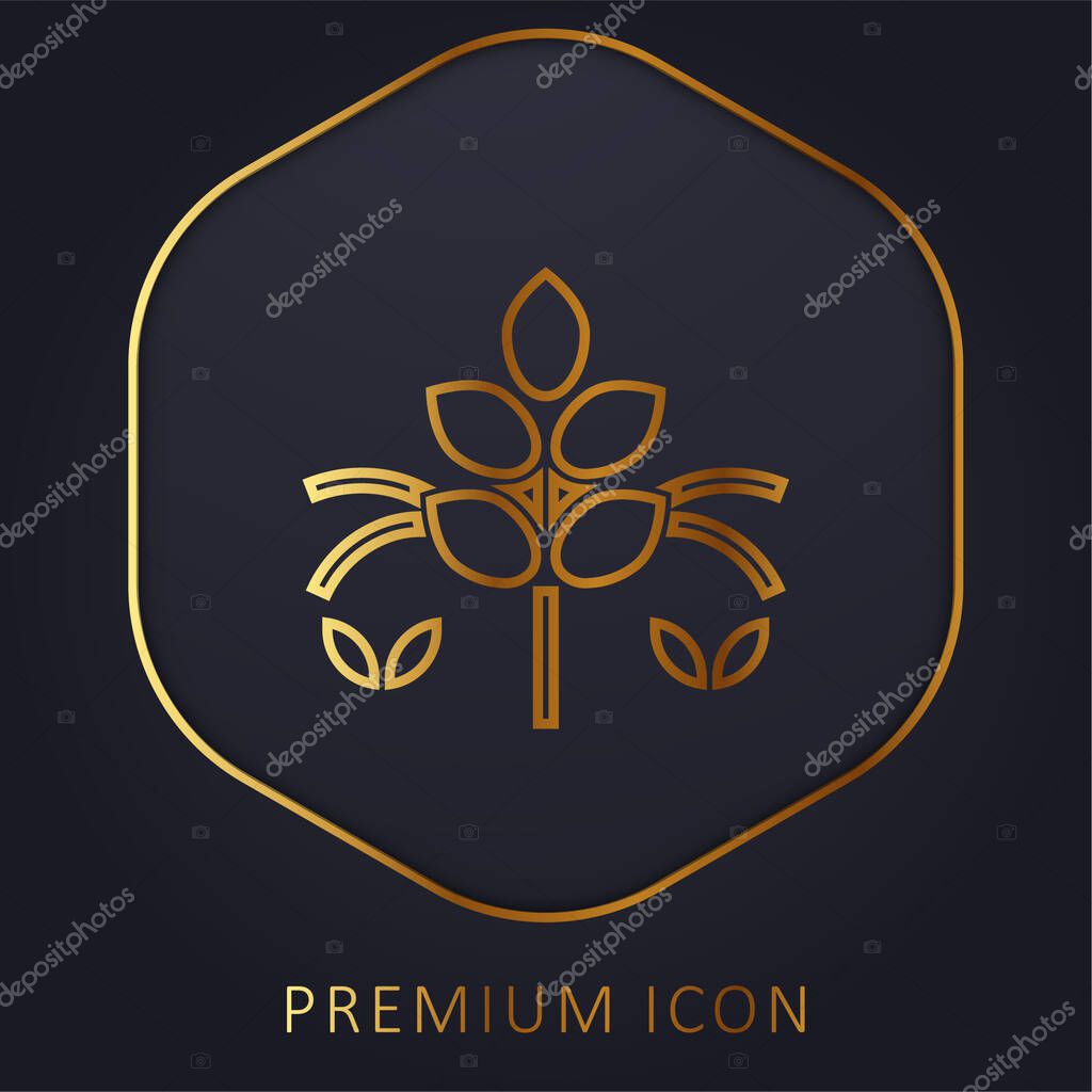 Agronomy golden line premium logo or icon