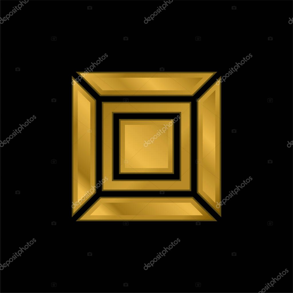 Art gold plated metalic icon or logo vector