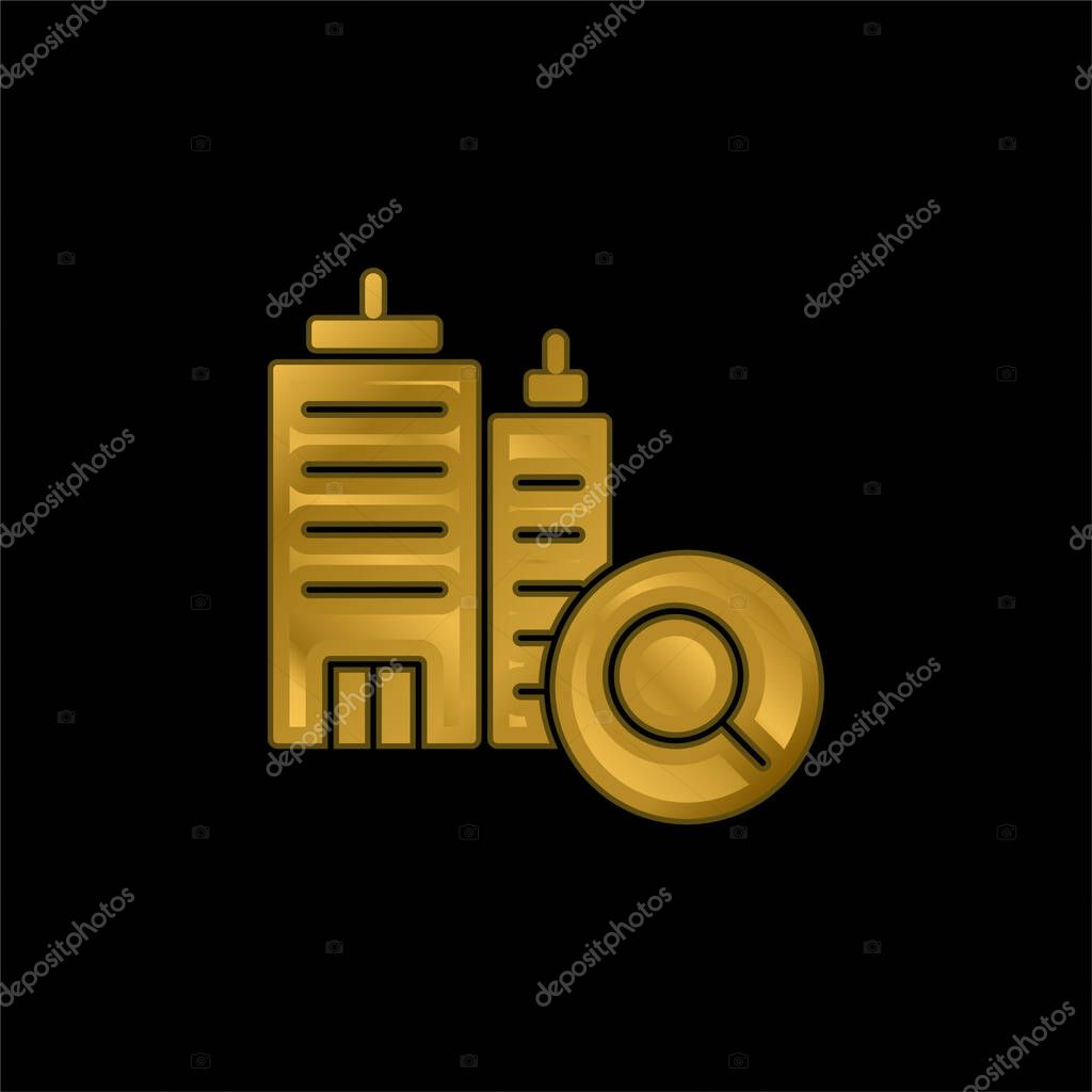 Booking gold plated metalic icon or logo vector