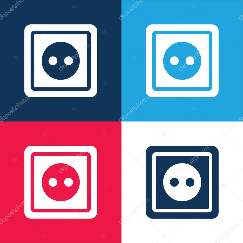 Big Socket blue and red four color minimal icon set