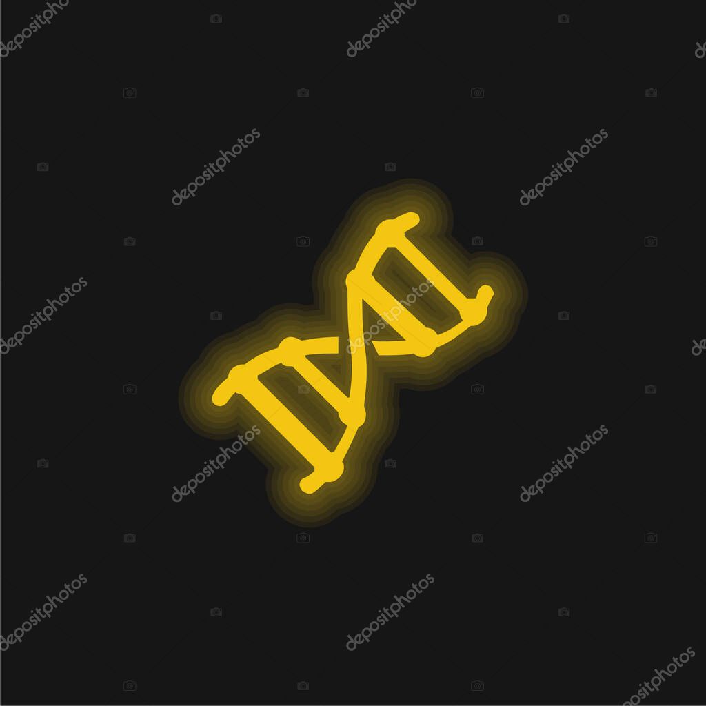 Biotech yellow glowing neon icon