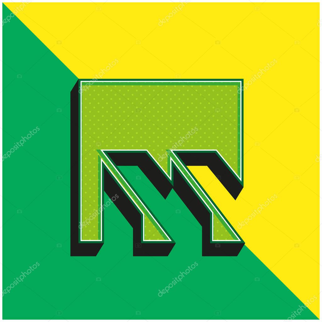 Brasilia Metro Logo Green and yellow modern 3d vector icon logo