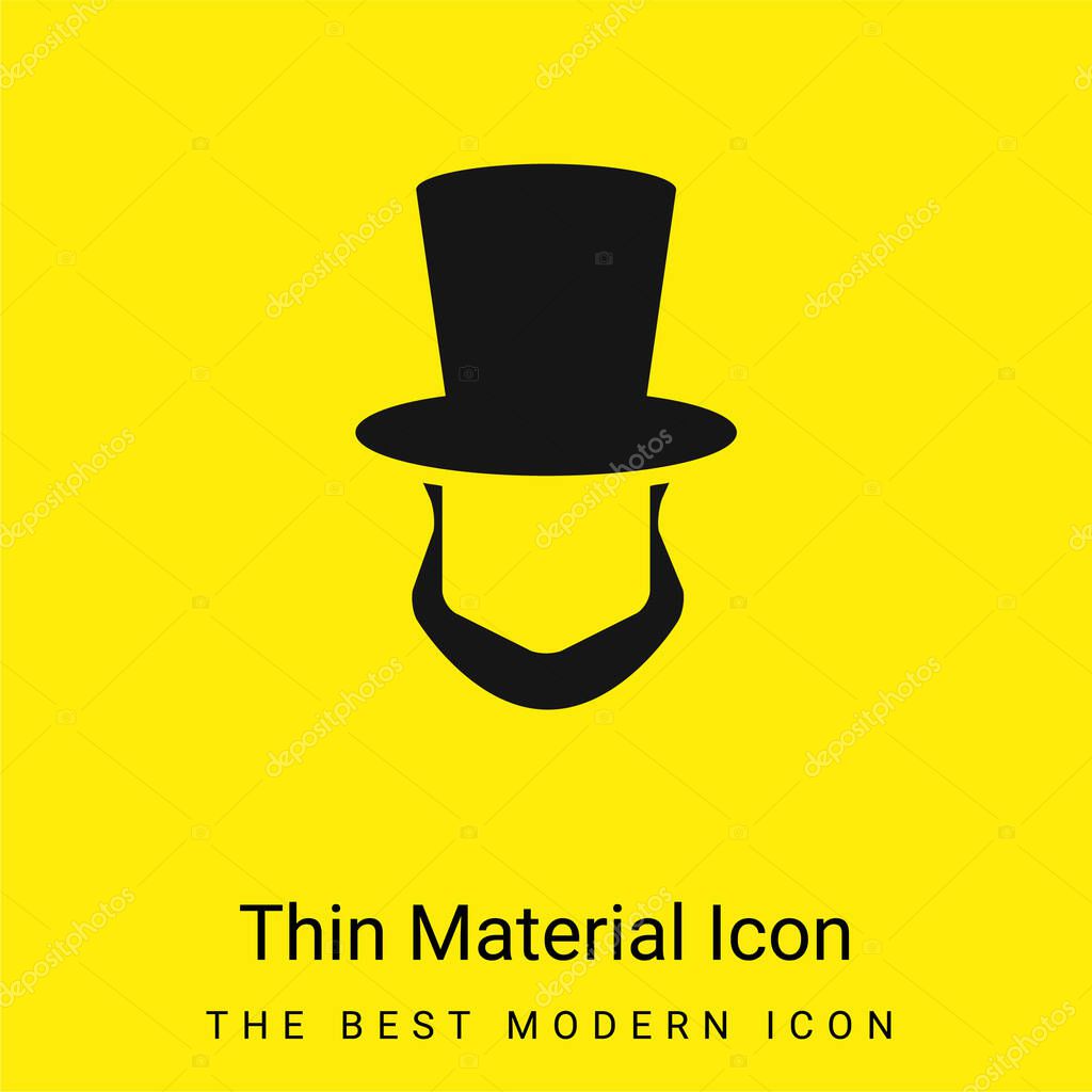 Abraham Lincoln Hat And Beard Shapes minimal bright yellow material icon