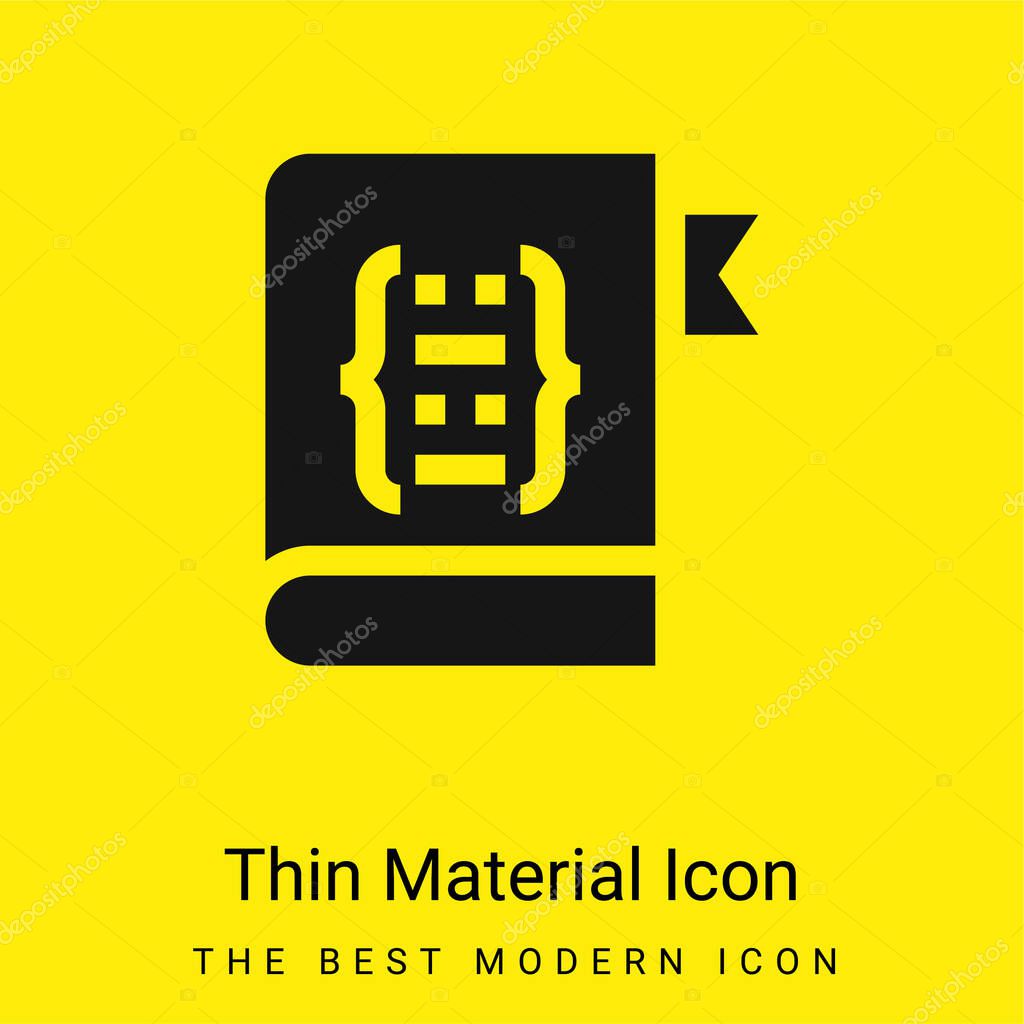 Book minimal bright yellow material icon