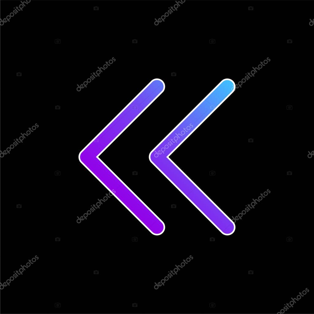 Backward blue gradient vector icon