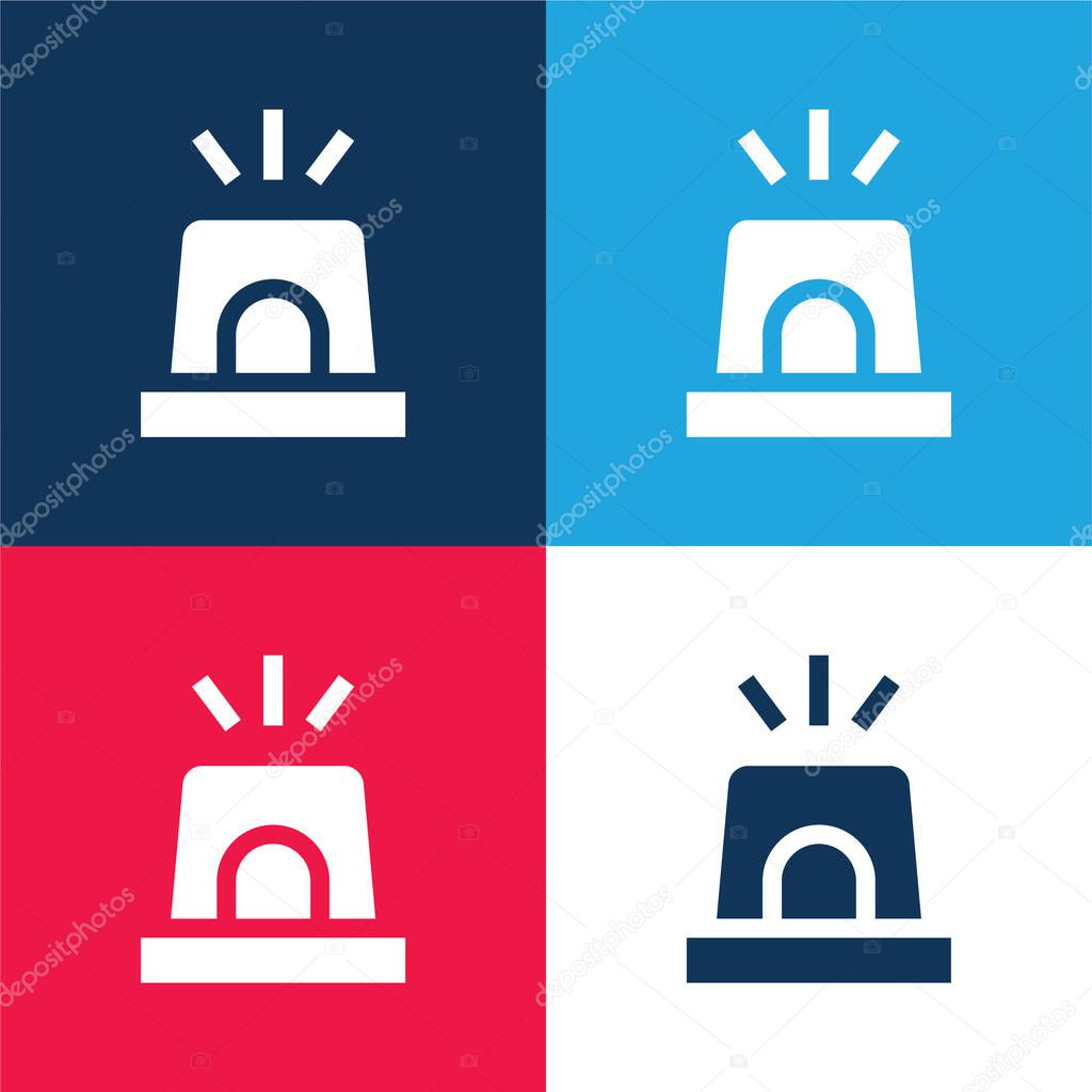 Alarm blue and red four color minimal icon set