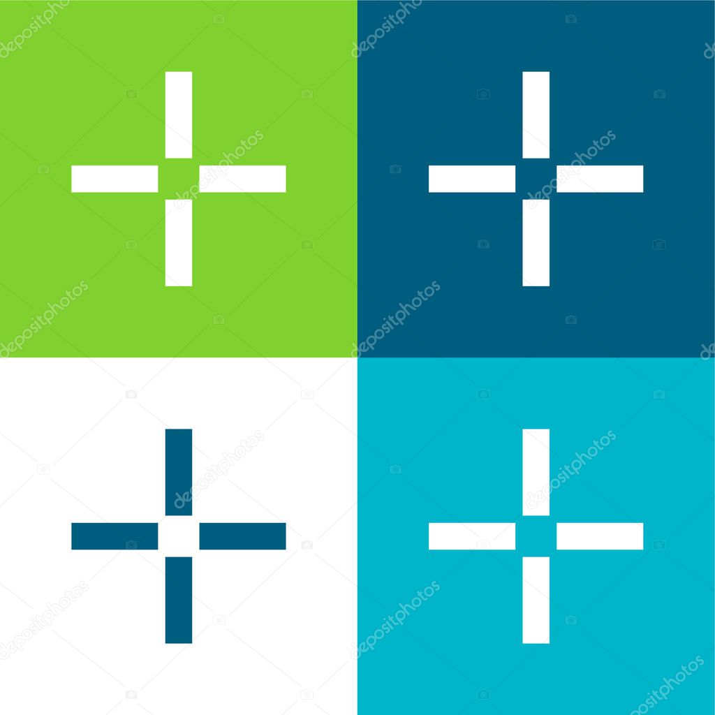 Bleed Flat four color minimal icon set