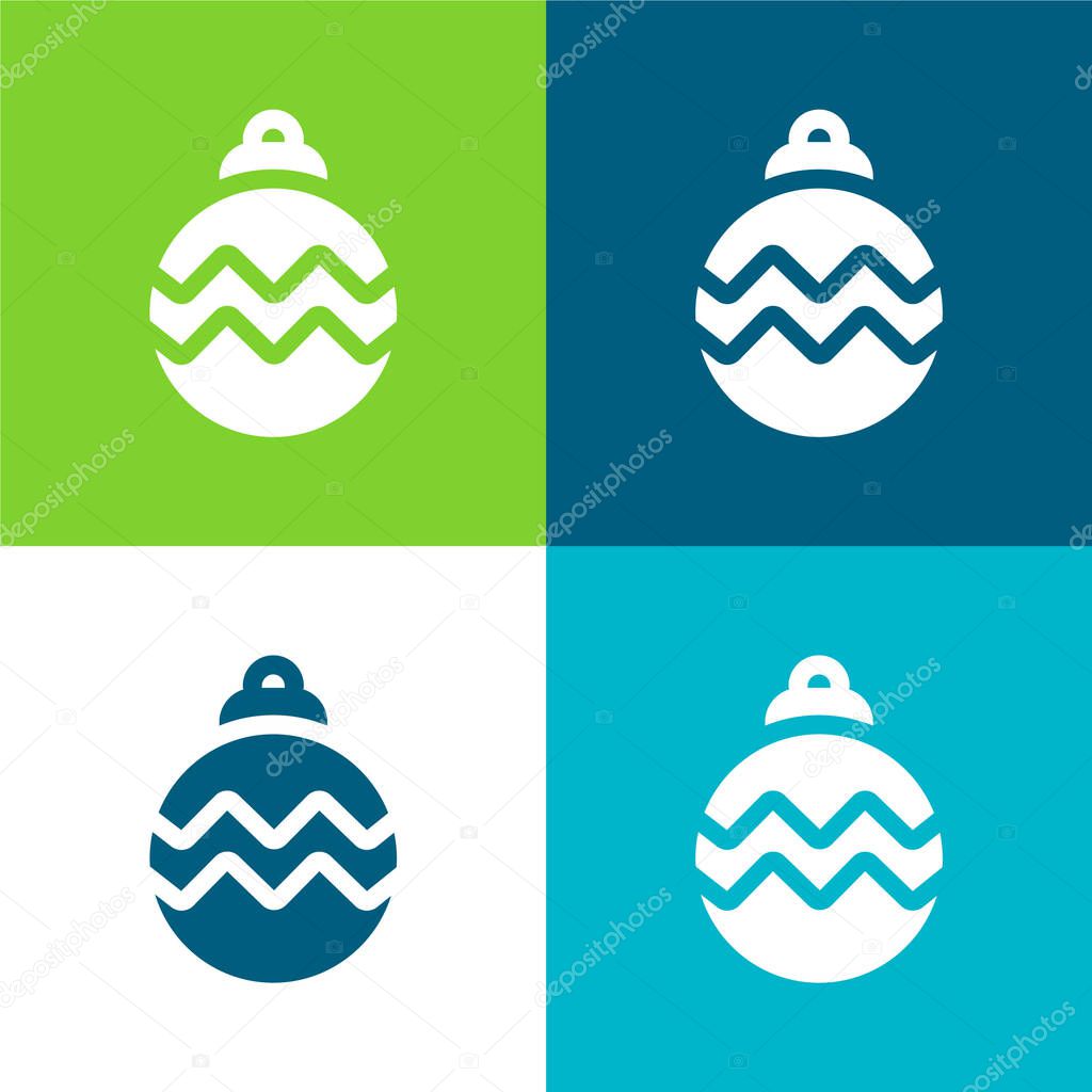 Bauble Flat four color minimal icon set