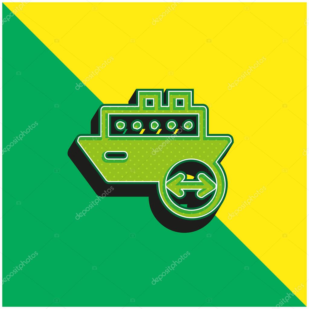 Boat Length Green and yellow modern 3d vector icon logo