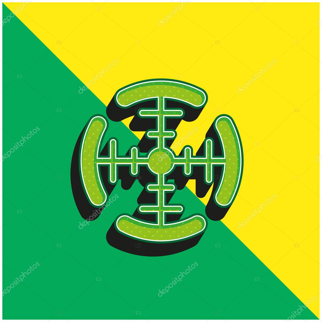 Aim Green and yellow modern 3d vector icon logo