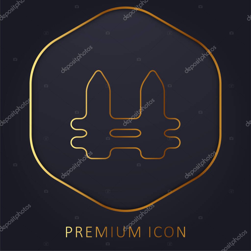 Black Fence golden line premium logo or icon