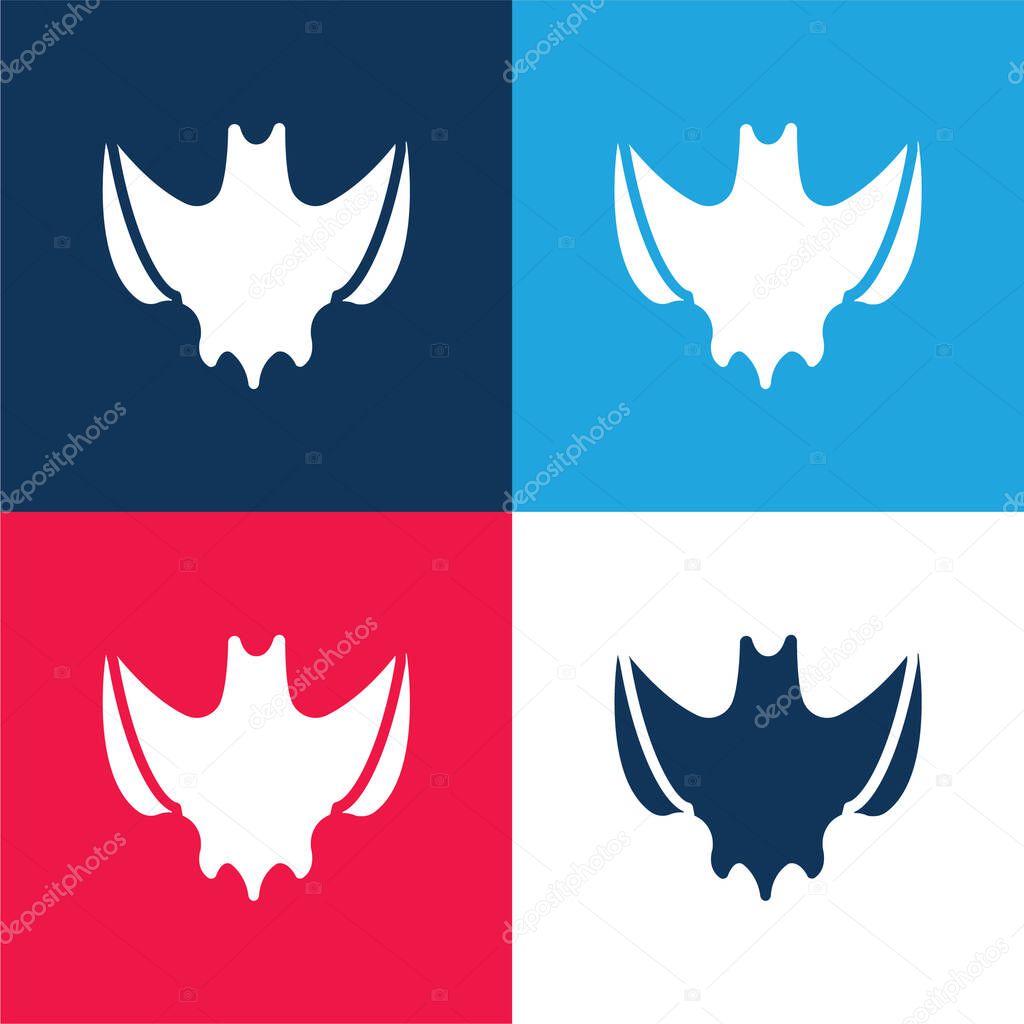 Bat blue and red four color minimal icon set