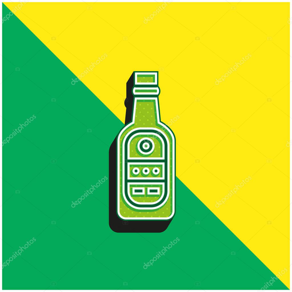 Beer Green and yellow modern 3d vector icon logo
