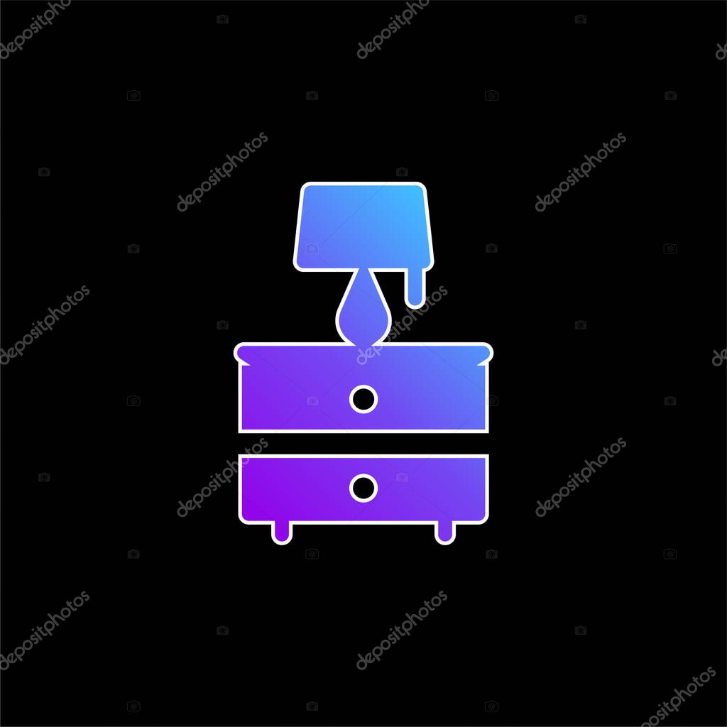 Bedside Table blue gradient vector icon