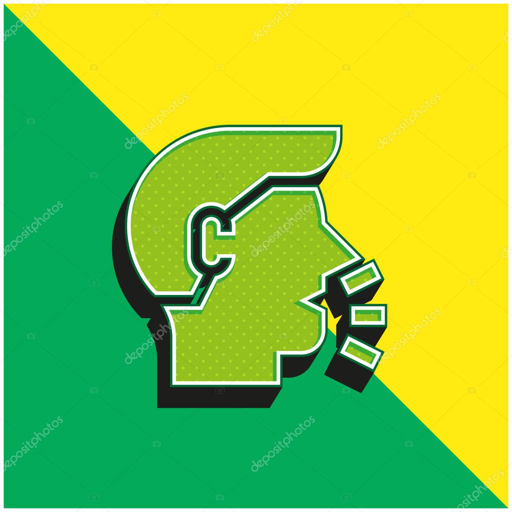 Breathable Green and yellow modern 3d vector icon logo