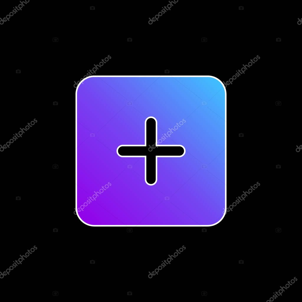 Adding Black Square Button Interface Symbol blue gradient vector icon